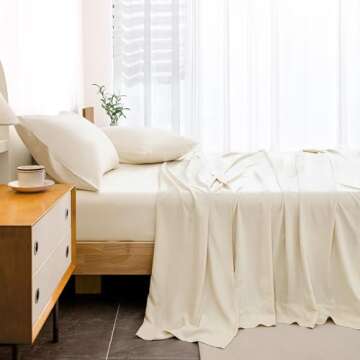 Andency Cooling Bamboo California King Sheet Set - Silky Soft