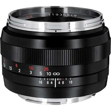 ZEISS Classic Planar ZE T* 50mm f/1.4 Standard Camera Lens for Canon EF-Mount SLR DSLR Cameras, Blac...