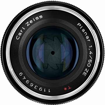 ZEISS Classic Planar ZE T* 50mm f/1.4 Standard Camera Lens for Canon EF-Mount SLR DSLR Cameras, Black