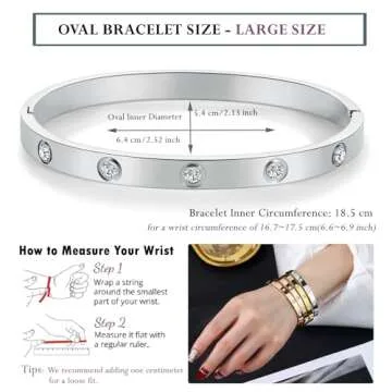 RIMRIVA Silver Bracelets for Women Love Gifts Stainless Steel Stack Bangle Bracelets Trendy Friendship Jewelry Birthday Her Wedding Mom Wife Women Christmas Gifts Stocking Stuffers