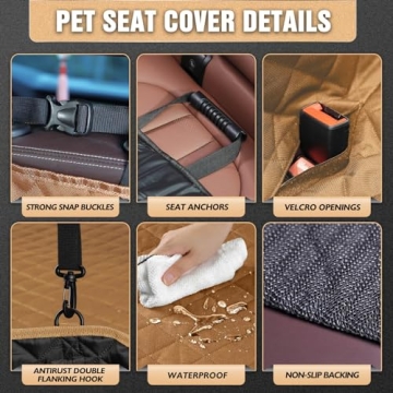 K KNODEL Heavy Duty Waterproof Dog Car Seat Cover