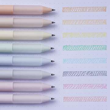 BLIEVE - Colored Gel Pens With Cool Matte Finish, Aesthetic and Cute Drawing Pens With Smooth Writing For Journaling And Bible Note Taking No Bleed Through, School Supplies (Pastel)