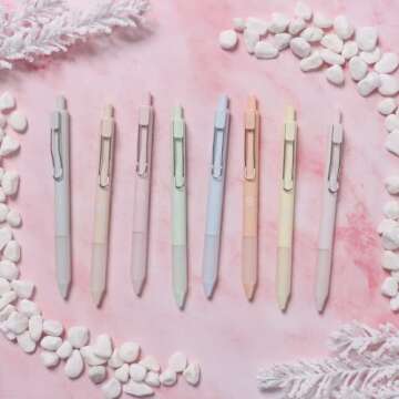 BLIEVE - Colored Gel Pens With Cool Matte Finish, Aesthetic and Cute Drawing Pens With Smooth Writing For Journaling And Bible Note Taking No Bleed Through, School Supplies (Pastel)