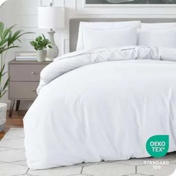 Bare Home Bedding Duvet Cover Twin/Twin Extra Long Size - Premium 1800 Super Soft Duvet Covers Collection - Lightweight, Cooling Duvet Cover - Soft Breathable Bedding Duvet Cover (Twin/Twin XL, White)