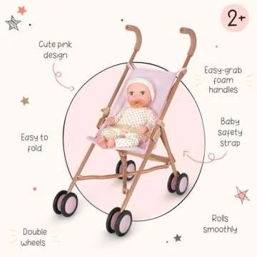 LullaBaby Doll Stroller for Kids - Cute & Foldable