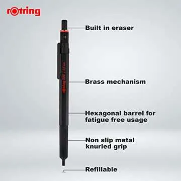 Rotring 500 0.5mm Mechanical Pencil, Black (502505N) (1904725)