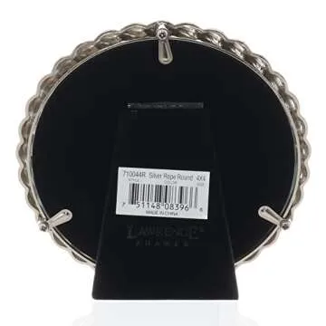 Lawrence Frames Rope Design Metal Frame, 4x4 Round, Silver