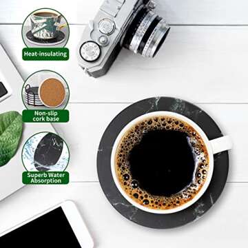 Stylish DSNDVES Absorbent Coasters Set with Holder