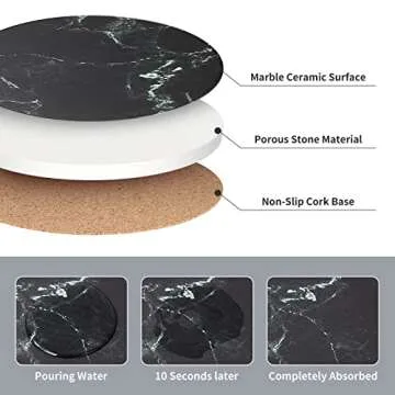 Stylish DSNDVES Absorbent Coasters Set with Holder