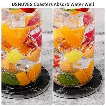 Stylish DSNDVES Absorbent Coasters Set with Holder