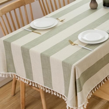 TruDelve Cotton Blend Tablecloth with Tassels 70"x55"