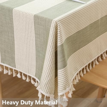 TruDelve Cotton Blend Tablecloth with Tassels 70"x55"