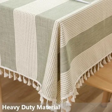 TruDelve Cotton Blend Tablecloth with Tassels 70"x55"