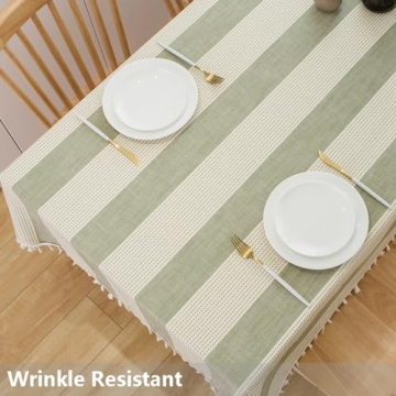 TruDelve Cotton Blend Tablecloth with Tassels 70"x55"
