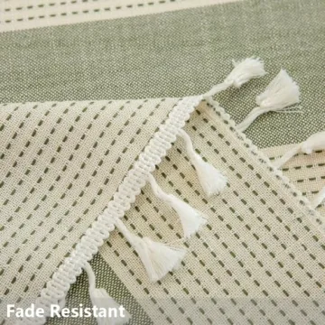 TruDelve Cotton Blend Tablecloth with Tassels 70"x55"