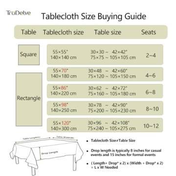 TruDelve Cotton Blend Tablecloth with Tassels 70"x55"