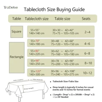 TruDelve Cotton Blend Tablecloth with Tassels 70"x55"