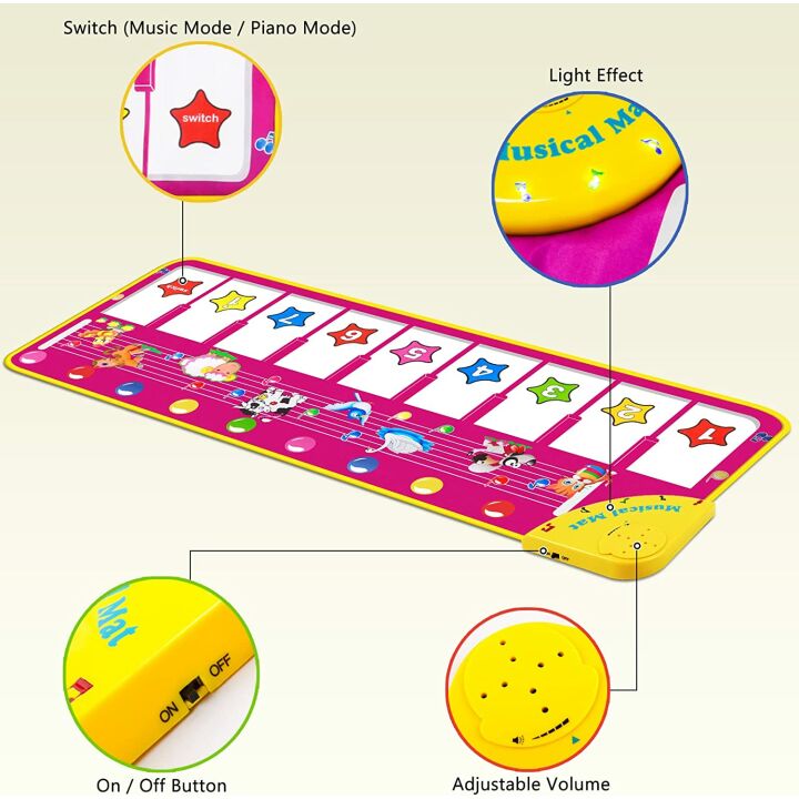 M SANMERSEN Piano Mat for Kids - Fun Music Playmat