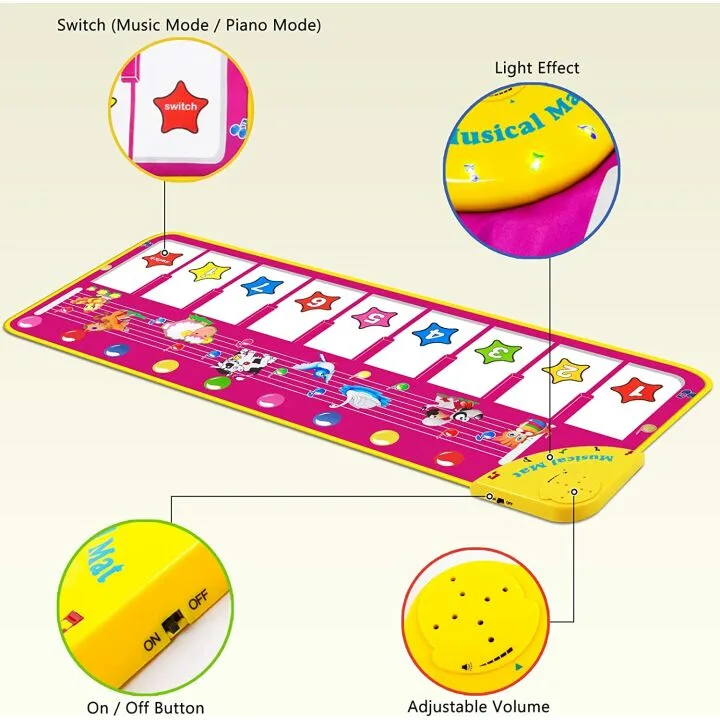 M SANMERSEN Piano Mat for Kids - Fun Music Playmat