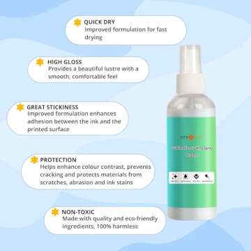 HTVRONT Sublimation Coating Spary for Cotton Shirts 150ml, Sublimation Spray for All Fabric, Canvas, Carton, Pillow, Sublimation Spray Quick Dry & High Gloss, Vibrant Color & Strong Adhesion