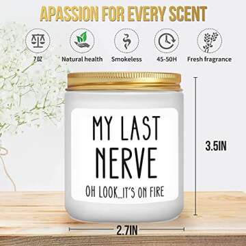 Scented Candles Gifts for Women, Funny Birthday Christmas Valentines Day Gifts for Her, Mom, BFF, Best Friends, Girlfriend, Sister (Lemongrass Sage)