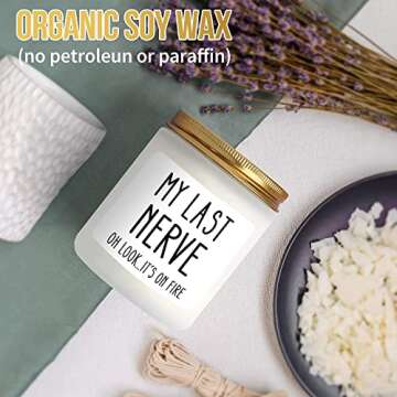 Scented Candles Gifts for Women, Funny Birthday Christmas Valentines Day Gifts for Her, Mom, BFF, Best Friends, Girlfriend, Sister (Lemongrass Sage)