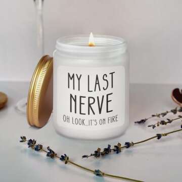 Scented Candles Gifts for Women, Funny Birthday Christmas Valentines Day Gifts for Her, Mom, BFF, Best Friends, Girlfriend, Sister (Lemongrass Sage)