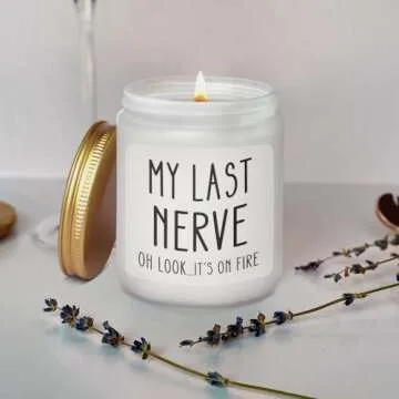 Scented Candles Gifts for Women, Funny Birthday Christmas Valentines Day Gifts for Her, Mom, BFF, Best Friends, Girlfriend, Sister (Lemongrass Sage)