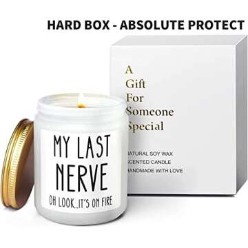 Scented Candles Gifts for Women, Funny Birthday Christmas Valentines Day Gifts for Her, Mom, BFF, Best Friends, Girlfriend, Sister (Lemongrass Sage)