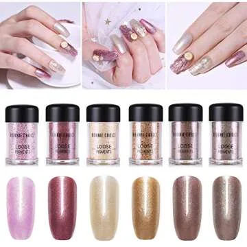 BONNIE CHOICE 6 Colors Glitter Eyeshadow Loose Pigments