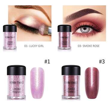 BONNIE CHOICE 6 Colors Glitter Eyeshadow Loose Pigments