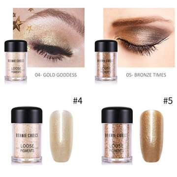 BONNIE CHOICE 6 Colors Glitter Eyeshadow Loose Pigments