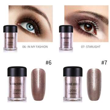 BONNIE CHOICE 6 Colors Glitter Eyeshadow Loose Pigments