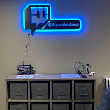 Personalize Username Twitch Led Sign Wall Art Decor - Glow in the dark Wall Art - Live Stream Room Decor - LED Decoration - Custom Sign Gift