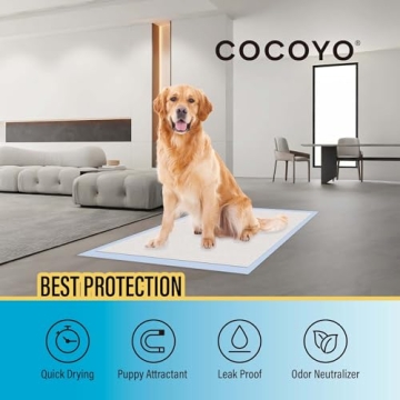 COCOYO Dog Training Pads - Super Absorbent & Leak-Proof 50 Count