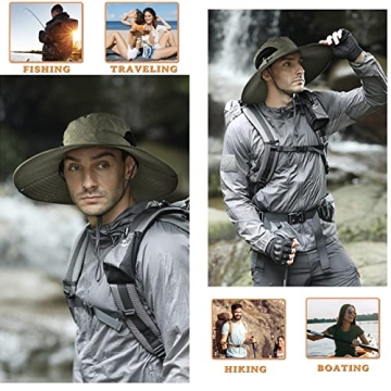 Wide Brim Fishing Sun Hat UPF 50+ Waterproof for All Outdoor Activities