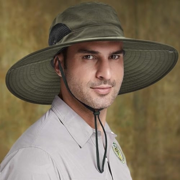 Wide Brim Fishing Sun Hat UPF 50+ Waterproof for All Outdoor Activities