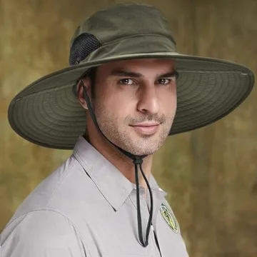 Wide Brim Fishing Sun Hat UPF 50+ Waterproof for All Outdoor Activities