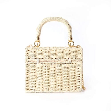 Handwoven Rattan Vintage Purse Bag for Beach Elegance