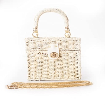 Handwoven Rattan Vintage Purse Bag for Beach Elegance