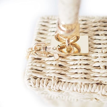 Handwoven Rattan Vintage Purse Bag for Beach Elegance