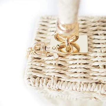 Handwoven Rattan Vintage Purse Bag for Beach Elegance