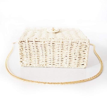 Handwoven Rattan Vintage Purse Bag for Beach Elegance