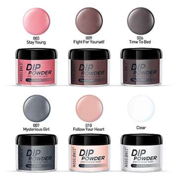 Dipping Powder Nail Starter Kit Nude Gray 6 Colors,Dip Powder System Starter Nail Kit Acrylic Dipping System for French Nail Manicure Nail Art Set Essential Kit,Portable Kit for Travel