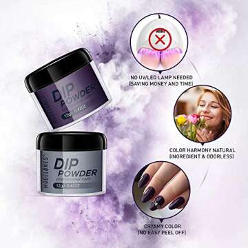 Dipping Powder Nail Starter Kit Nude Gray 6 Colors,Dip Powder System Starter Nail Kit Acrylic Dipping System for French Nail Manicure Nail Art Set Essential Kit,Portable Kit for Travel