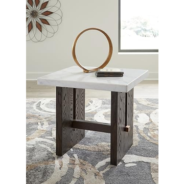 Signature Design Burkhaus End Table with Marble Top
