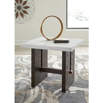 Signature Design Burkhaus End Table with Marble Top