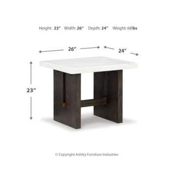 Signature Design Burkhaus End Table with Marble Top