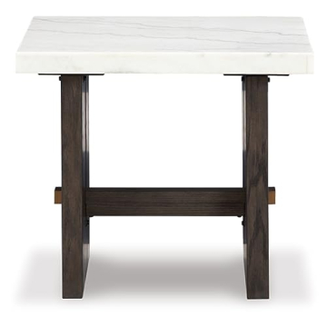 Signature Design Burkhaus End Table with Marble Top