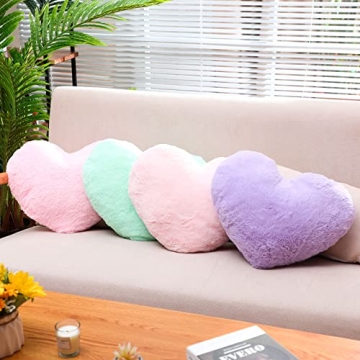 Heart Shaped Plush Throw Pillows for Kids Sleepover